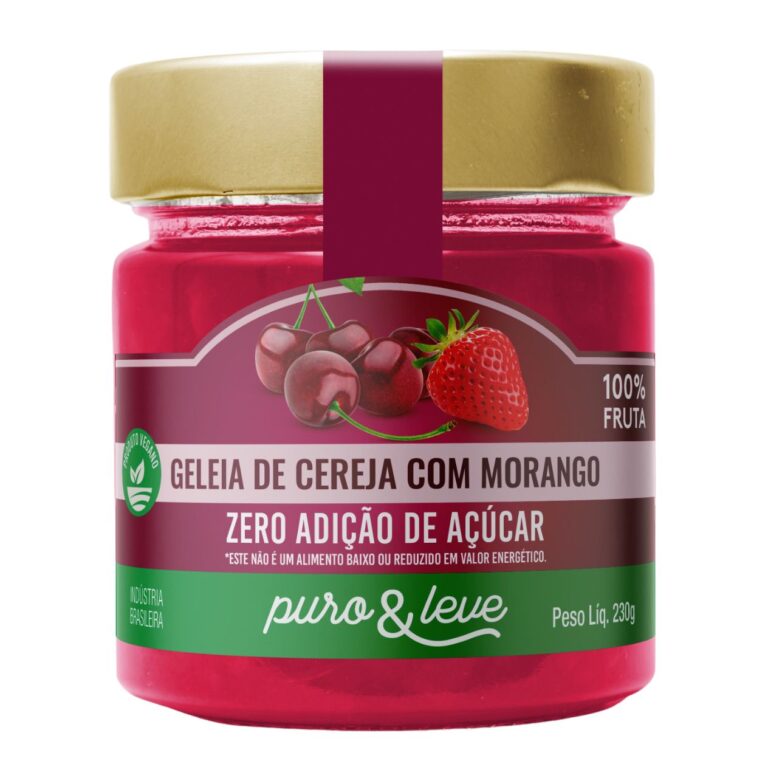 Geleia de cereja com morango 230g - puro&leve